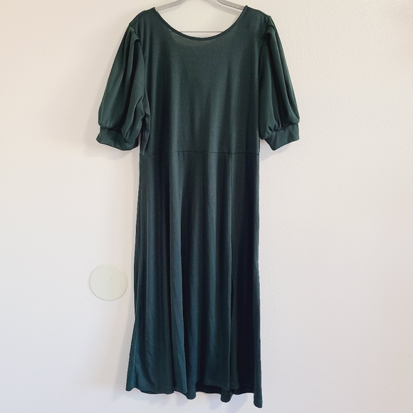 Eloquii Dark Emerald Green Cowl Back Dress - Picture 2 of 10